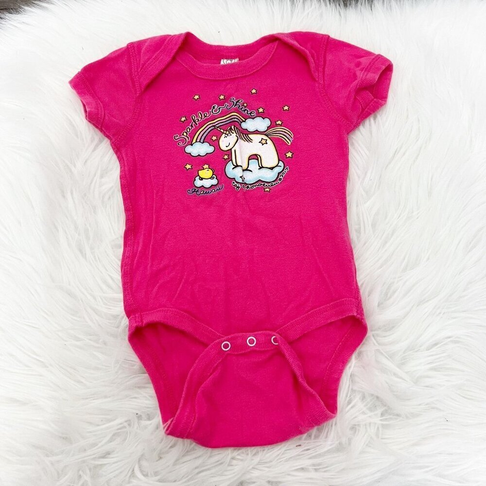 Taj Honolulu Hawaii Baby Girl 6M Unicorn Bodysuit Onesie